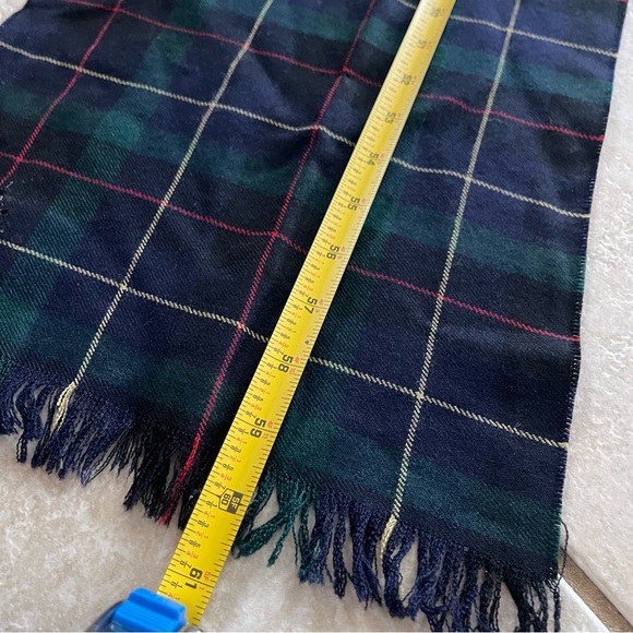 Vintage Tartan Plaid 100% Wool Scarf Avoca Handweavers Ireland 10.5 x 60.5 Green - Picture 6 of 6
